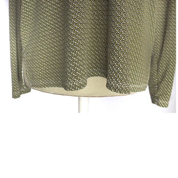 Michael Kors Chain Link Print Long Sleeve Blouse Top Large Preowned - Picture 3 of 7